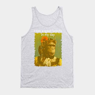 Horned Chimp "I was a great beauty in my day" Tank Top